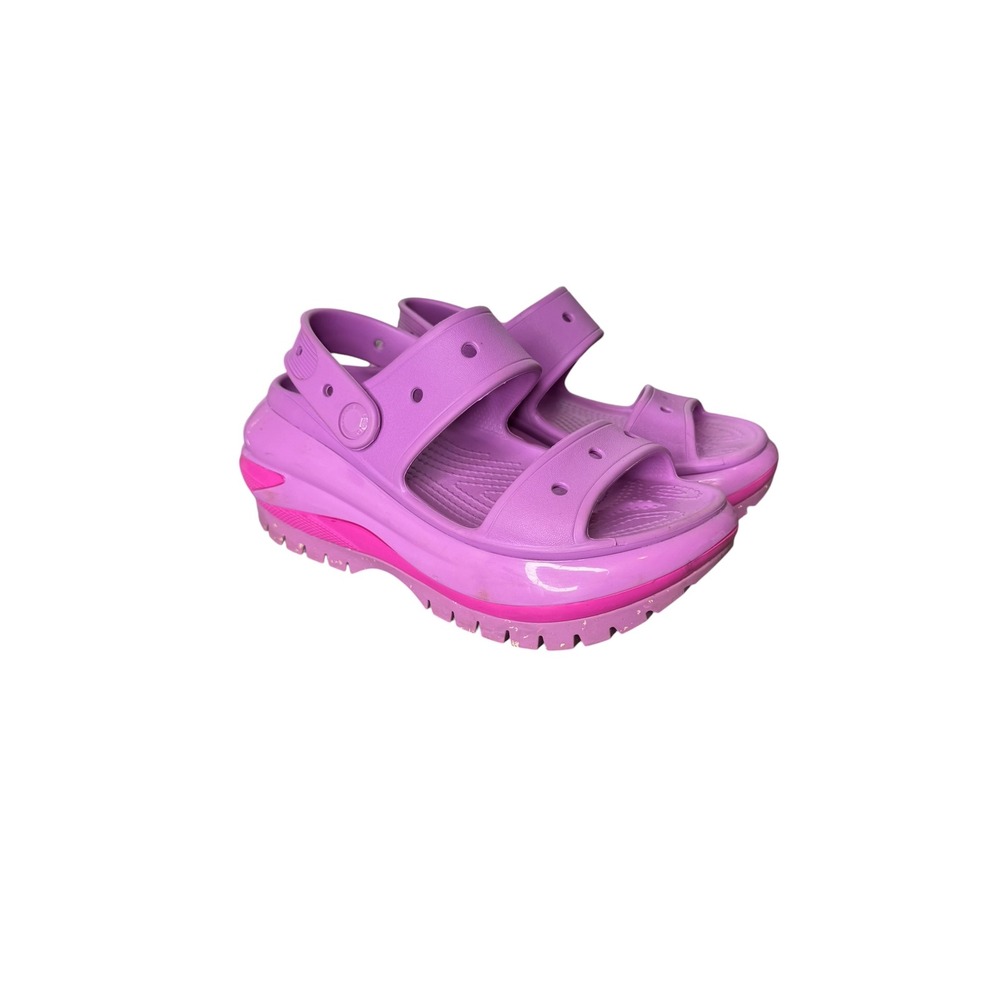 Crocs Mega Crush Sandal Purple Pink Platform Strappy Clog Women 6 Men 4